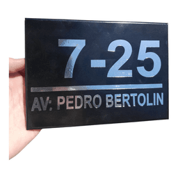 Placa Residencial Preto Inox 15x10cm