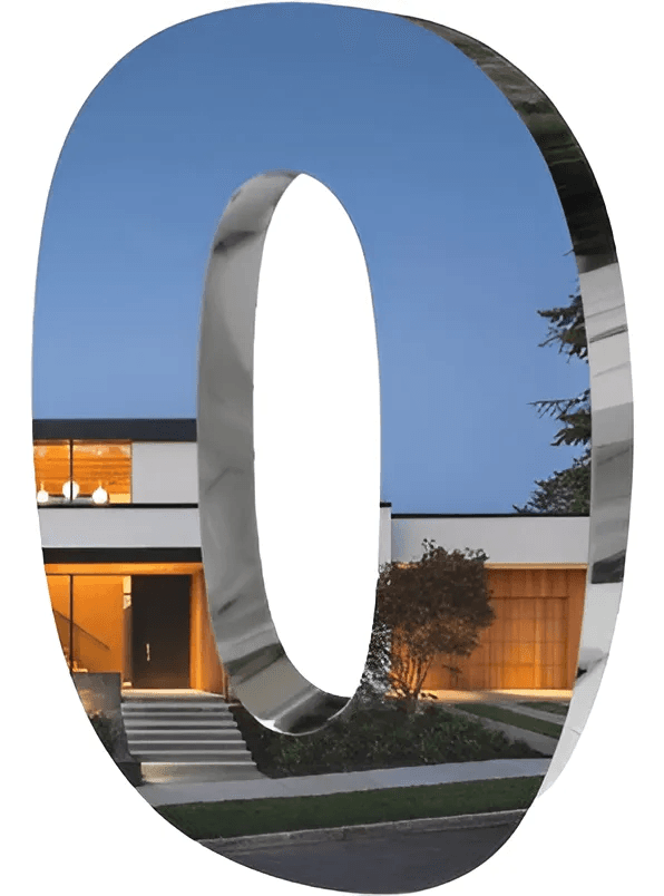 Número Residencial 14cm Aço Inox Espelhado 430