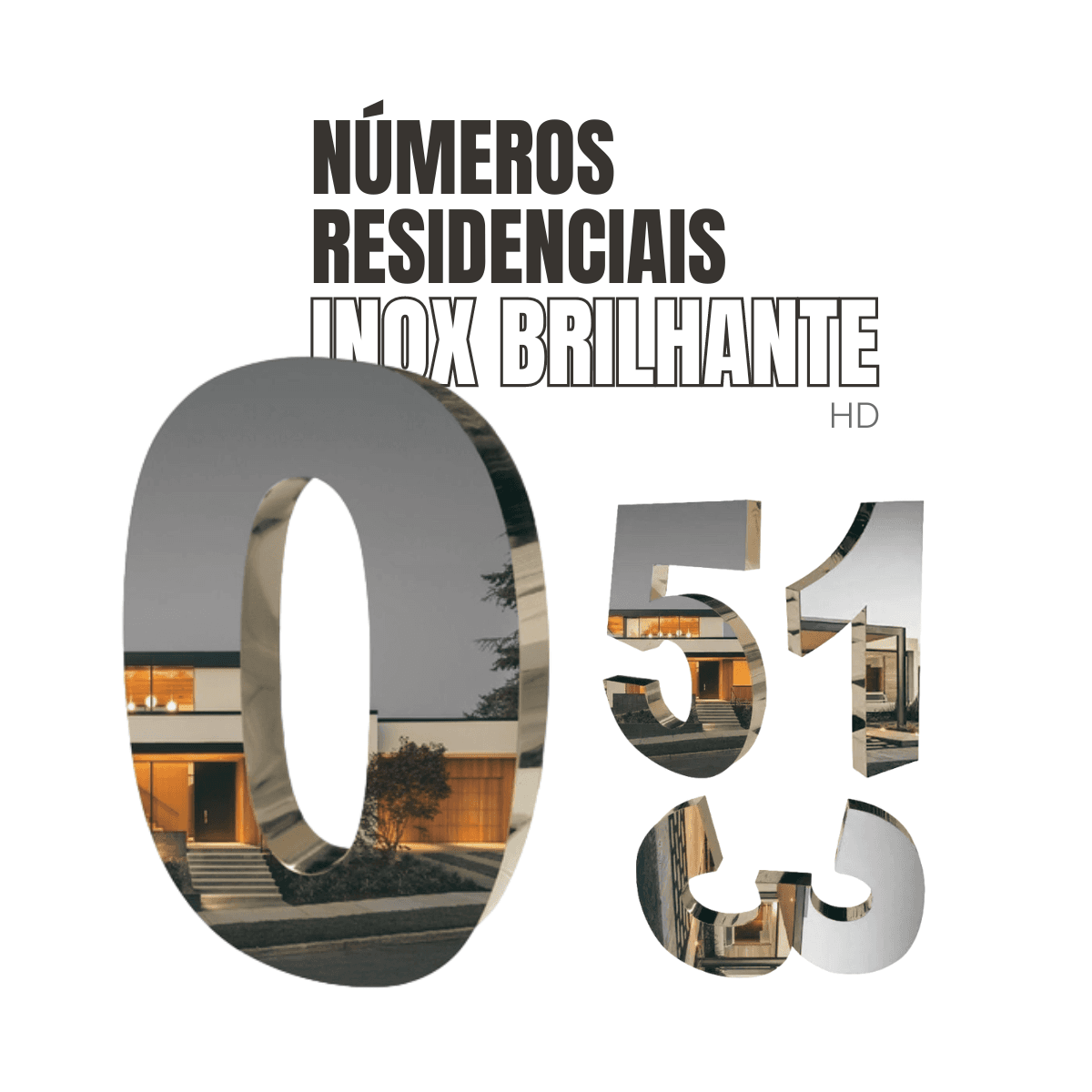 Número Residencial 30cm Aço Inox Espelhado - Foto 5