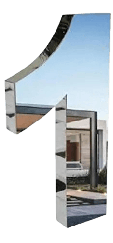 HD Inox Número Residencial 20cm Espelhado