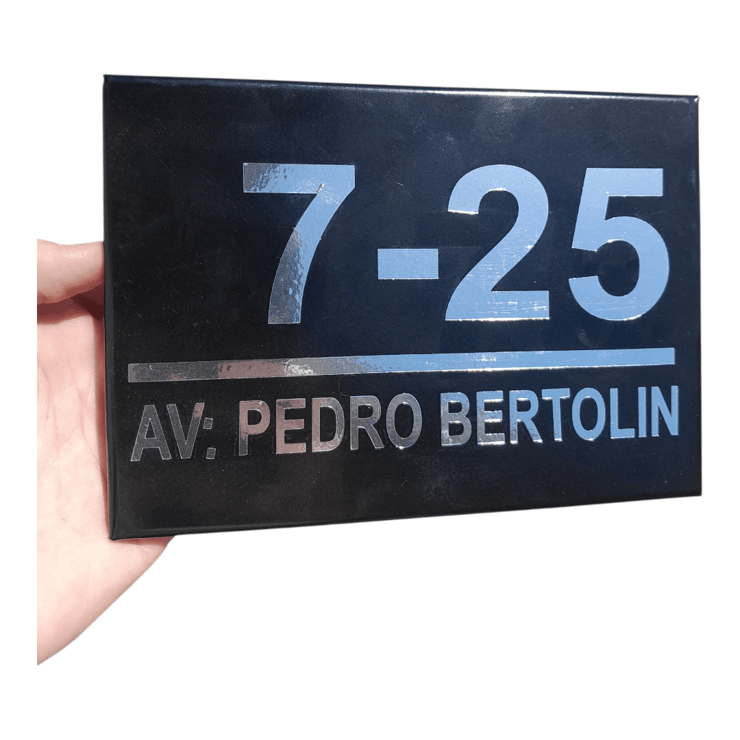 Placa Residencial HD Inox Elegante 15x10cm